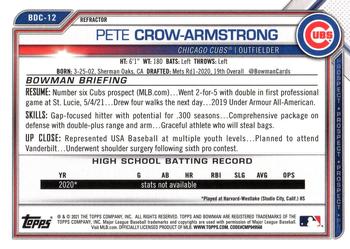 2021 Bowman Draft - Chrome Refractor #BDC-12 Pete Crow-Armstrong Back