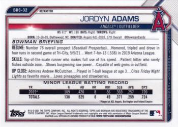 2021 Bowman Draft - Chrome Refractor #BDC-32 Jordyn Adams Back