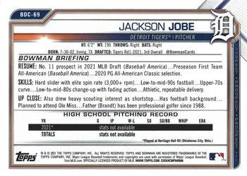 2021 Bowman Draft - Chrome Black & White RayWave Refractor #BDC-69 Jackson Jobe Back