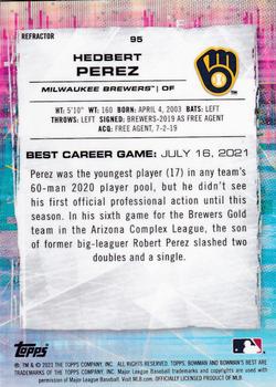 2021 Bowman's Best - Refractor #95 Hedbert Perez Back