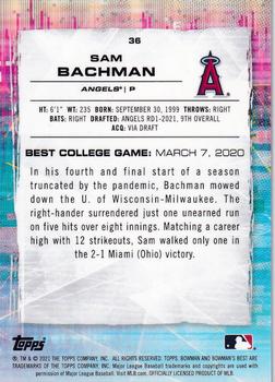 2021 Bowman's Best - Aqua Lava Refractor #36 Sam Bachman Back