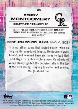 2021 Bowman's Best - Gold Lava Refractor #83 Benny Montgomery Back