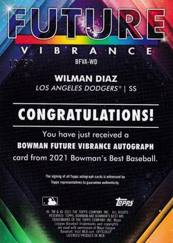 2021 Bowman's Best - Bowman Future Vibrance Lava Refractor #BFV-20 Wilman Diaz Back