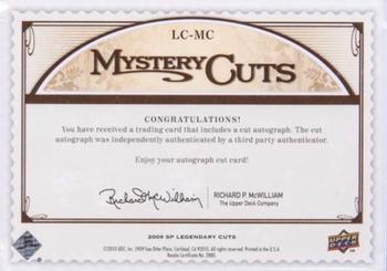 2009 SP Legendary Cuts - Mystery Cuts Exchange #LC-MC Sammy Davis, Jr. Back