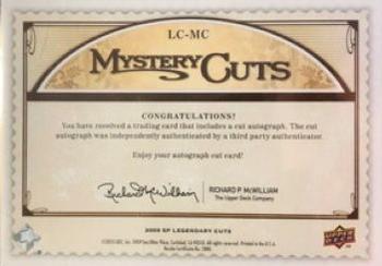 2009 SP Legendary Cuts - Mystery Cuts Exchange #LC-MC Ben Hogan Back