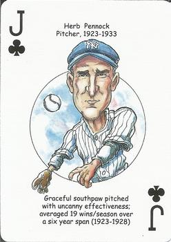 2022 Hero Decks New York Yankees Baseball Heroes Playing Cards (12th Edition) #J♣ Herb Pennock Front