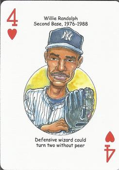 2022 Hero Decks New York Yankees Baseball Heroes Playing Cards (12th Edition) #4♥ Willie Randolph Front