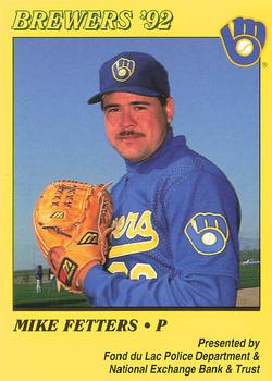 1992 Milwaukee Brewers Police - Fond du Lac Police Department & National Exchange Bank & Trust #NNO Mike Fetters Front