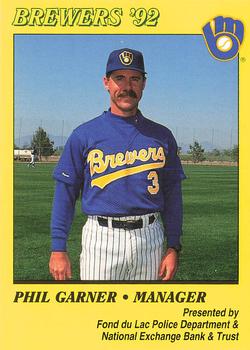 1992 Milwaukee Brewers Police - Fond du Lac Police Department & National Exchange Bank & Trust #NNO Phil Garner Front