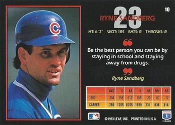 1993 Triple Play #10 Ryne Sandberg Back
