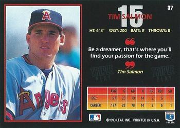 1993 Triple Play #37 Tim Salmon Back