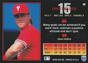 1993 Triple Play #38 Dave Hollins Back
