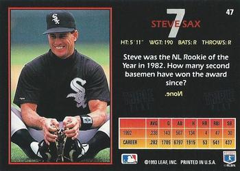 1993 Triple Play #47 Steve Sax Back