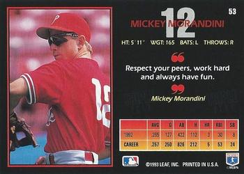 1993 Triple Play #53 Mickey Morandini Back