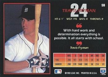 1993 Triple Play #59 Travis Fryman Back