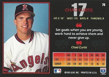 1993 Triple Play #70 Chad Curtis Back