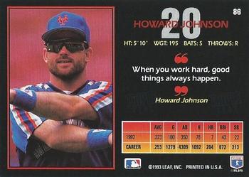 1993 Triple Play #86 Howard Johnson Back