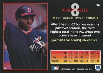 1993 Triple Play #94 Albert Belle Back