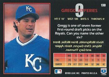 1993 Triple Play #130 Gregg Jefferies Back