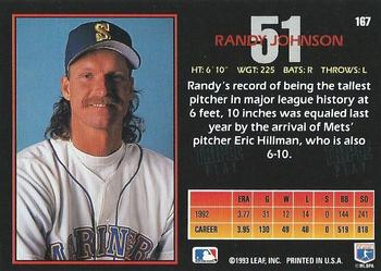 1993 Triple Play #167 Randy Johnson Back
