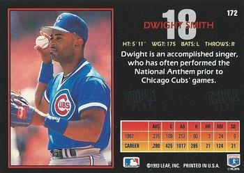 1993 Triple Play #172 Dwight Smith Back