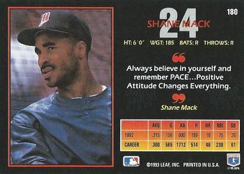 1993 Triple Play #180 Shane Mack Back