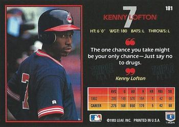 1993 Triple Play #181 Kenny Lofton Back