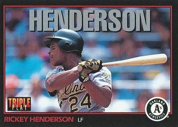 1993 Triple Play #219 Rickey Henderson Front