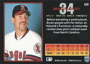 1993 Triple Play #225 Bryan Harvey Back