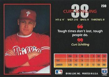 1993 Triple Play #230 Curt Schilling Back