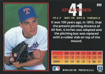 1993 Triple Play #252 Kevin Brown Back