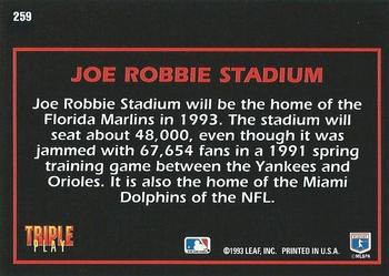 1993 Triple Play #259 Joe Robbie Stadium Back