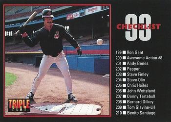 1993 Triple Play #264 Checklist: 199-264 Front