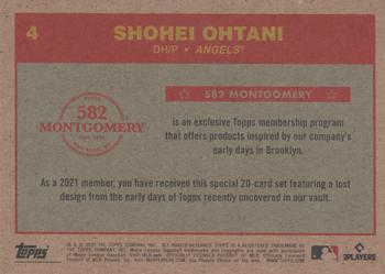 2020-21 Topps 582 Montgomery Club Set 5 #4 Shohei Ohtani Back