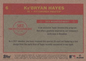 2020-21 Topps 582 Montgomery Club Set 5 #6 Ke'Bryan Hayes Back