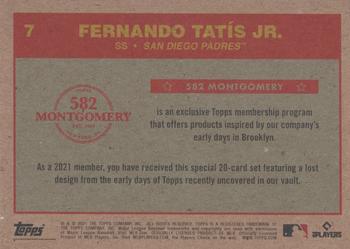 2020-21 Topps 582 Montgomery Club Set 5 #7 Fernando Tatis Jr. Back