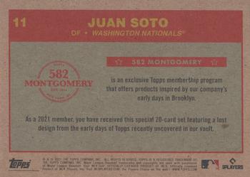 2020-21 Topps 582 Montgomery Club Set 5 #11 Juan Soto Back