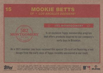 2020-21 Topps 582 Montgomery Club Set 5 #15 Mookie Betts Back