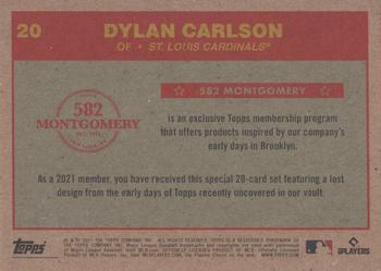 2020-21 Topps 582 Montgomery Club Set 5 #20 Dylan Carlson Back