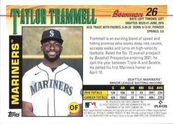 2021 Bowman Heritage #26 Taylor Trammell Back