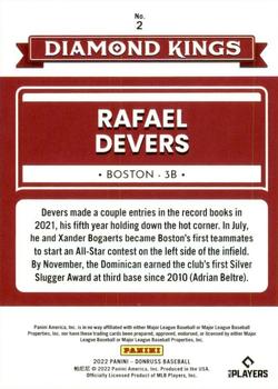 2022 Donruss #2 Rafael Devers Back