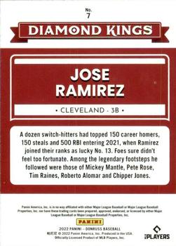 2022 Donruss #7 Jose Ramirez Back