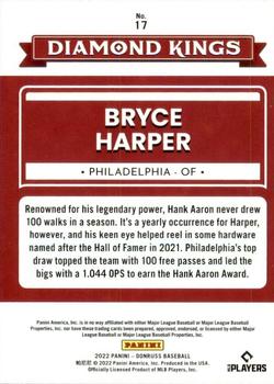 2022 Donruss #17 Bryce Harper Back