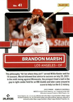 2022 Donruss #41 Brandon Marsh Back
