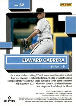 2022 Donruss #52 Edward Cabrera Back