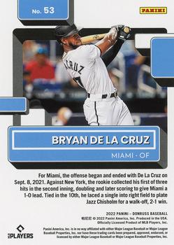 2022 Donruss #53 Bryan De La Cruz Back