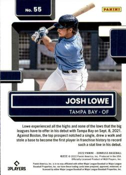 2022 Donruss #55 Josh Lowe Back