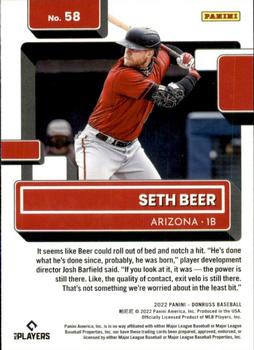 2022 Donruss #58 Seth Beer Back