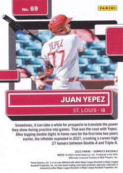 2022 Donruss #69 Juan Yepez Back