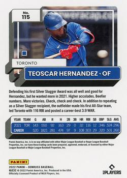 2022 Donruss #115 Teoscar Hernandez Back